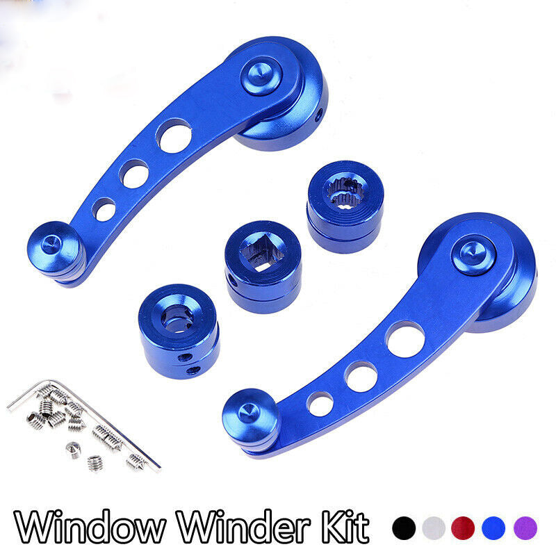 Blue Aluminum Car Window/Door/Winder Crank Handles Alloy Universal Fit Racing UK
