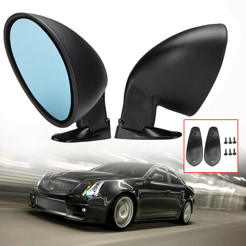A Pair Universal Car Classic Retro Door Wing Side Mirror Rearview Rat Rod Blue