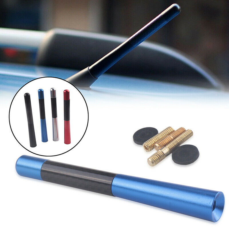 Universal Car Bee-sting Stubby Blue Carbon Fibre Aerial Ariel Arial AMFM 12cm