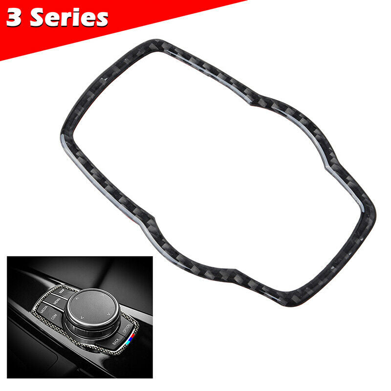 Real Carbon Fiber Center Interior Media Trim Decor For BMW 3 4 Series F30 F34