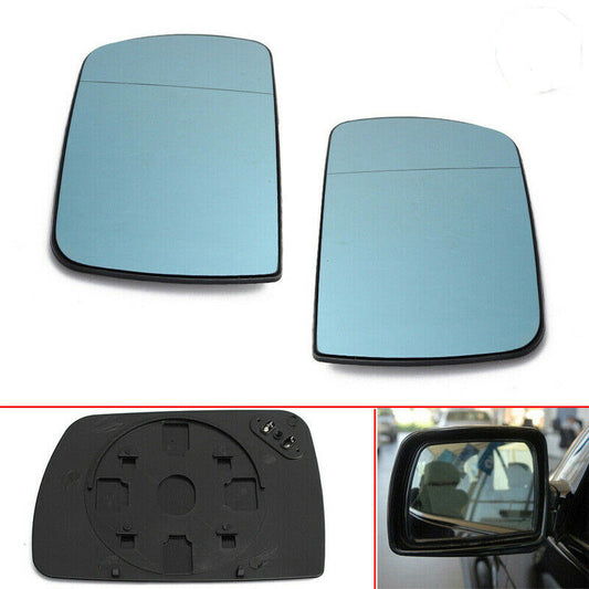 2x Car Door Wing Mirror Glass Heated Blue Tinted Left Right For BMW X5 E53 99-06