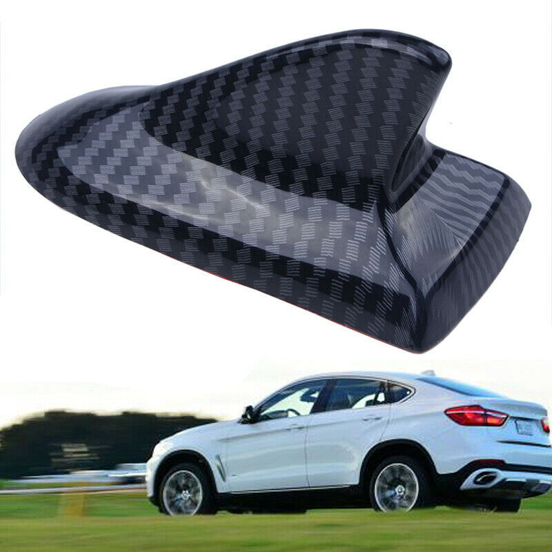 CAR CARBON FIBER BLACK SHARK FIN ANTENNA ROOF DUMMY AERIAL DECORATION STYLING C