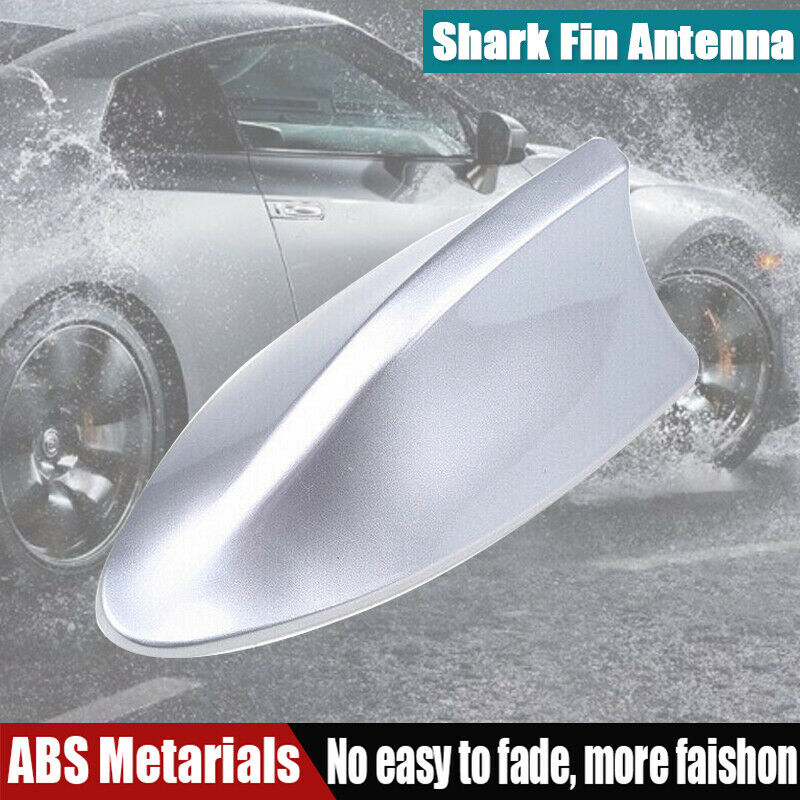 Silver Car Shark Fin Aerial Antenna Mast Roof AM/FM Radio Signal For BMW AUTO 1