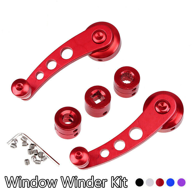 Red Aluminum Car Window/Door/Winder Crank Handles Alloy Universal Fit Racing UK