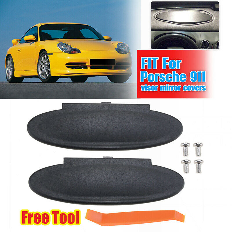 2x Car Sun Visor Mirror Covers For Porsche 996/997/911 986/987 Boxster Cayman AE