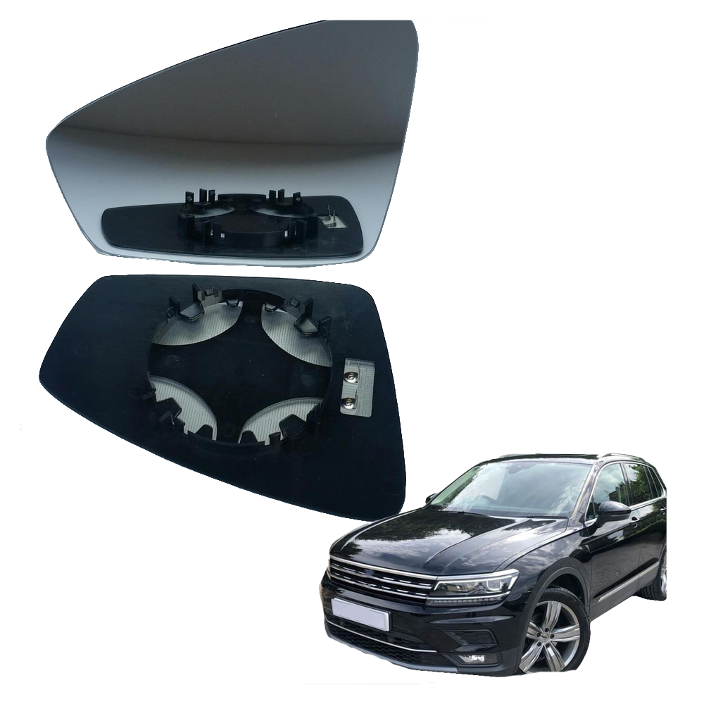 Left passenger side wing mirror glass for VW Tiguan 2016-2022 heated