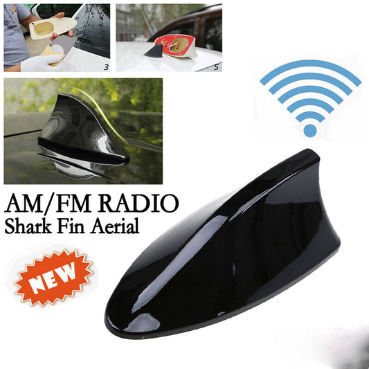 1x Car Vehicle Shark Fin Roof Antenna Aerial FM/AM Signal Part For DS Black UK
