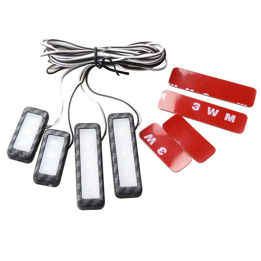 4x Yellow Car Door Bowl Handle LED Ambient Atmosphere Light Interior Accessories