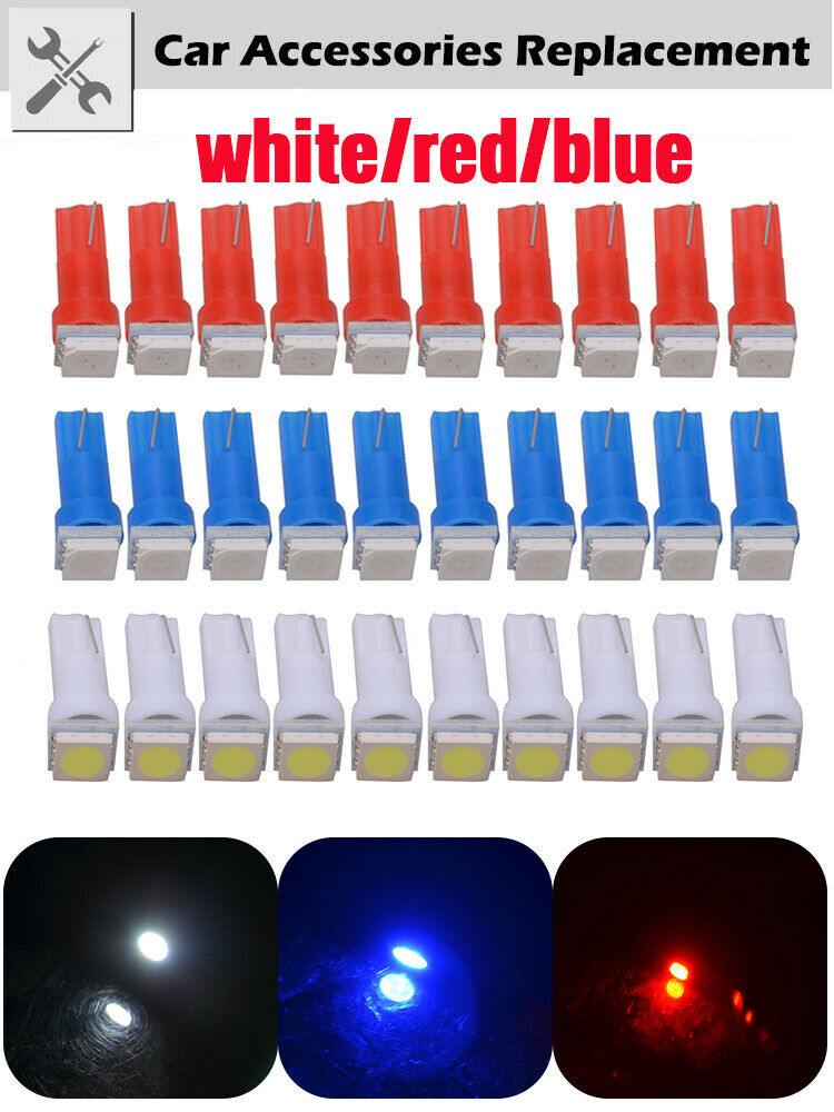 10x T5 286 LED Dashboard Gauge 5050 Car Speedo Instrument Light Bulbs 12V 0.4W
