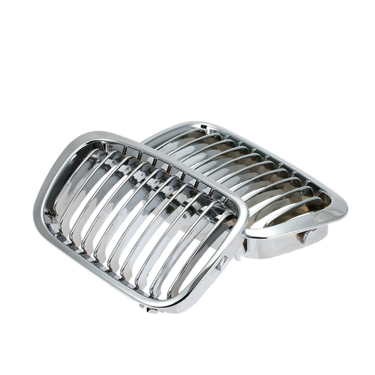 2pcs Chrome Car Grill Grille For BMW E46 4dr 3'Series Pre-facelift Sedan 98-01