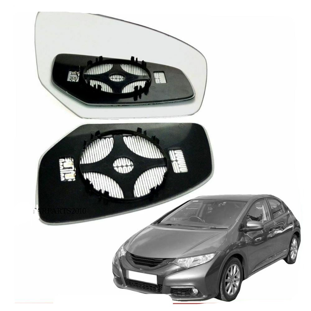 Right Driver side Wing mirror glass for Honda Civic IX 2012-2017 Heated