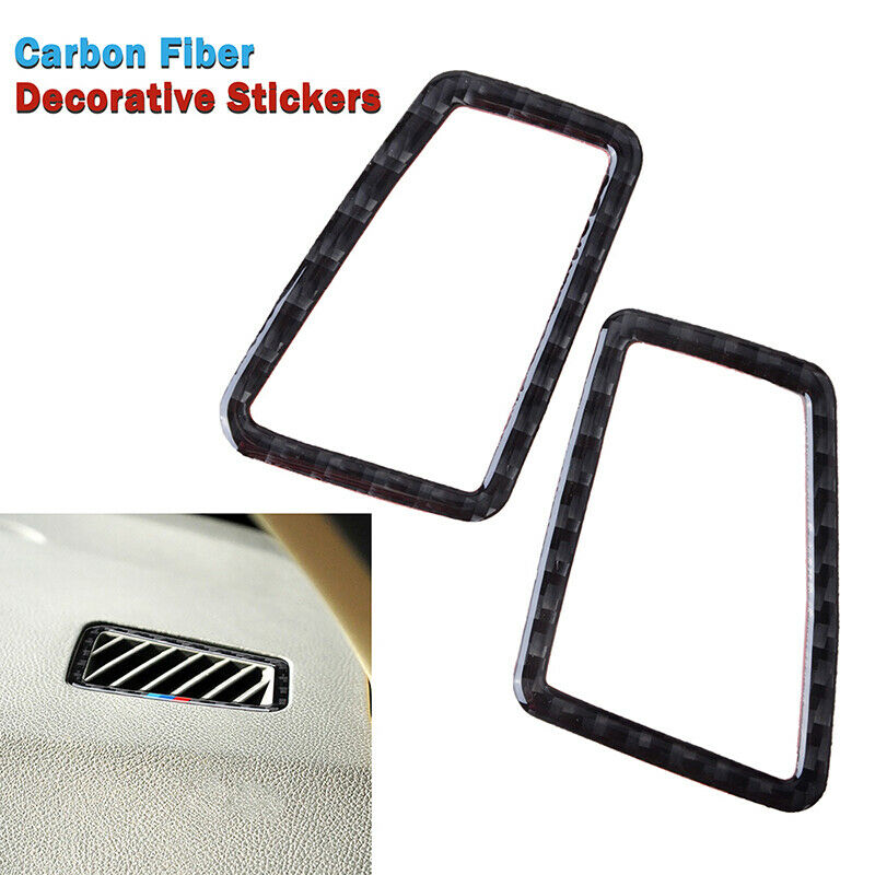 Real Carbon Fiber Dashboard Air Vent Outlet Cover Trim For BMW 3"E90 E92 05-12