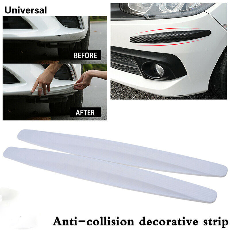 Universal Car White Strip Bumper Body Corner Edge Protector Guard Scratch HIQ 2X