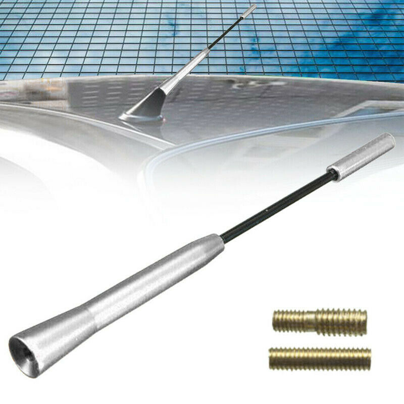 Car Aerial Bee Sting Mast Antenna Ariel Arial Mini Radio Stubby Silver 7" Small