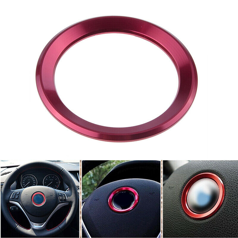 Red Car Steering Wheel Center Decoration Ring Cover For BMW 1/3/4/5/7 Series