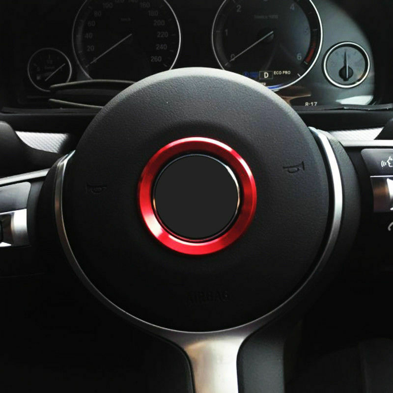 Red Car Steering Wheel Center Decoration Ring Cover For BMW 1/3/4/5/7 Series