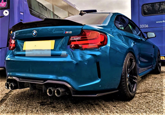 BMW M Sport 2 Series M2 F22 F87 Gloss Black High Kick PSM Ducktail Spoiler Kit