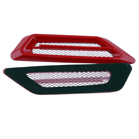 Red Universal Cover Car Side Decorative Air Flow Hood Scoop Vent Bonnet Decor A