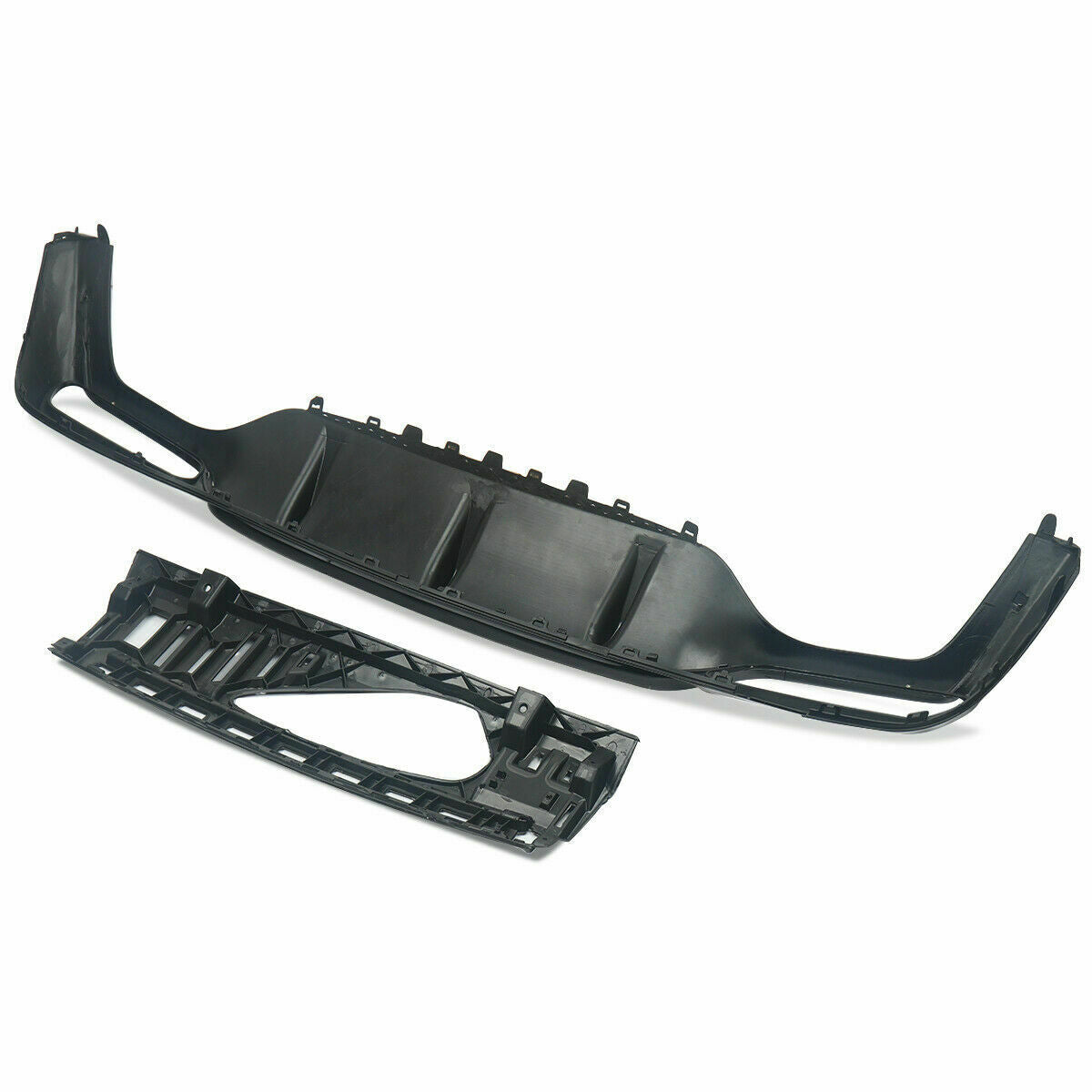 MERCEDES E CLASS W213 E63 LOOK AMG REAR BUMPER DIFFUSER TAILPIPES GLOSS BLACK