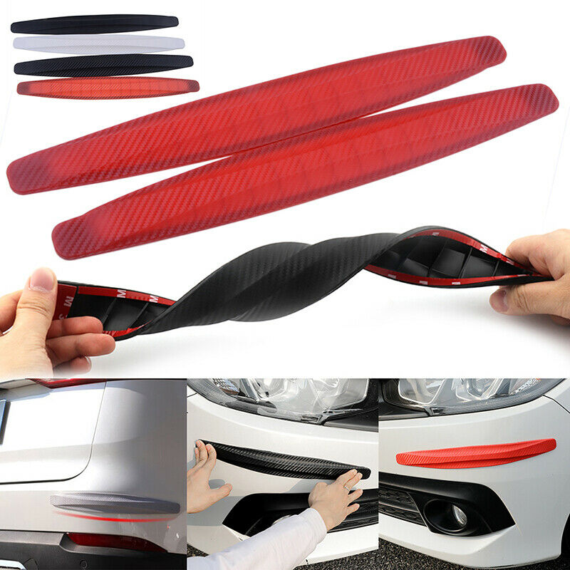 2PCS CAR RED ANTI-RUB STRIP BUMPER BODY CORNER EDGE PROTECTOR GUARD TRIM NEW