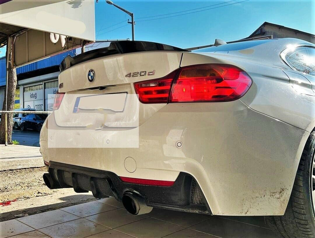 BMW M Sport 4 Series Coupe F32 Gloss Black M4 Style Boot Lip Spoiler 2013-2020
