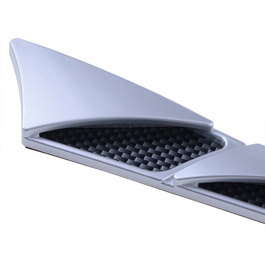 2PCS Car Hood Stickers Silver Side Air Intake Flow Vent Cover Deco Universal AH