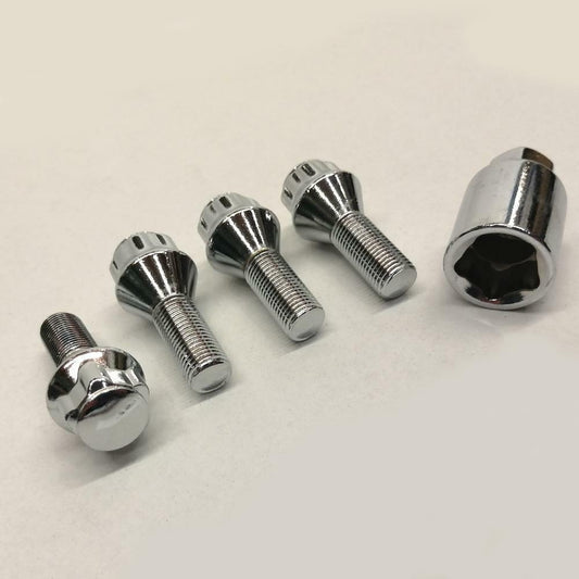 UNIVERSAL SILVER ALLOY WHEEL LOCKING BOLTS 12x1,25x25C