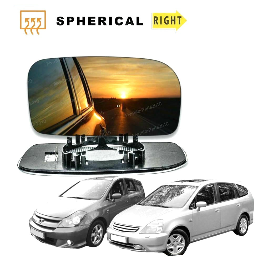 Right Driver side wing mirror glass for Honda Stream 2001-2005 heated