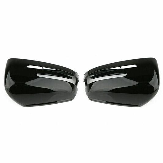 Pair Black Door Mirror Cover Cap LED Turn Signal For Benz W212 W204 W221