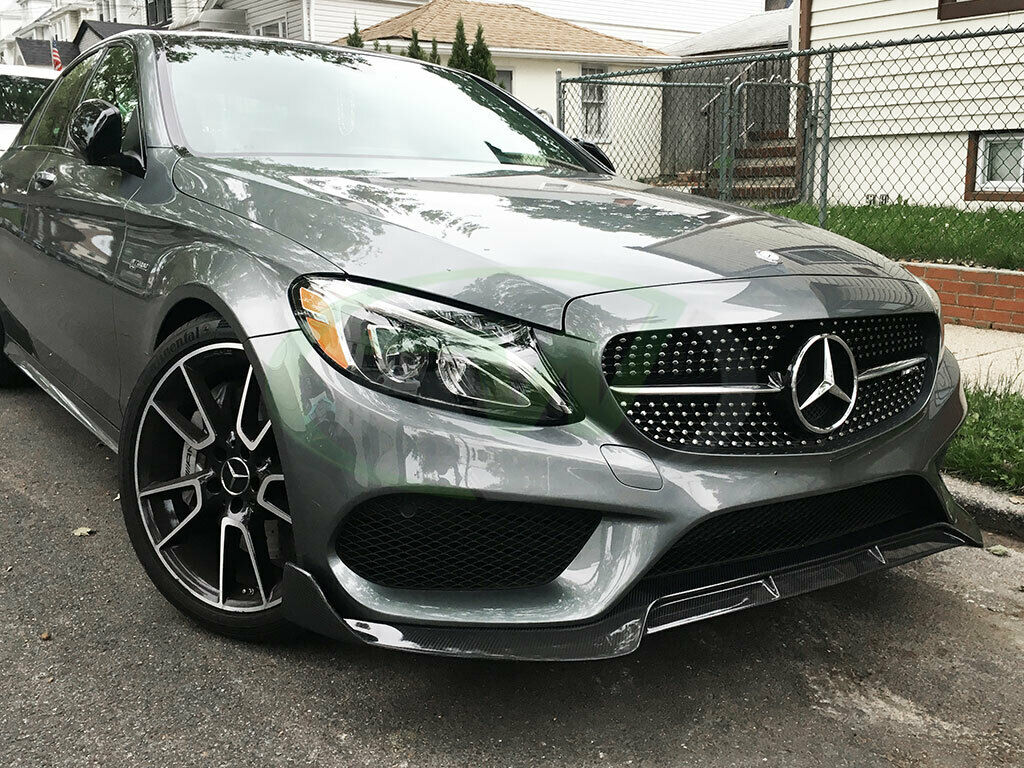 MERCEDES C CLASS A205 W205 C205 AMG LOOK BRABUS STYLE FRONT SPLITTER LIP 2013-17