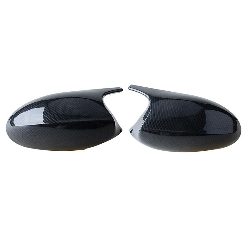Carbon Black Rearview Wing Mirror Cover Cap For BMW E90 E91 05-07 E92 E93 06-09
