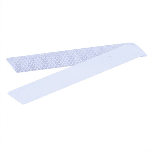2x White Reflective Cycling Safety Warning Car Rear Bumper Decal Tape Sticker
