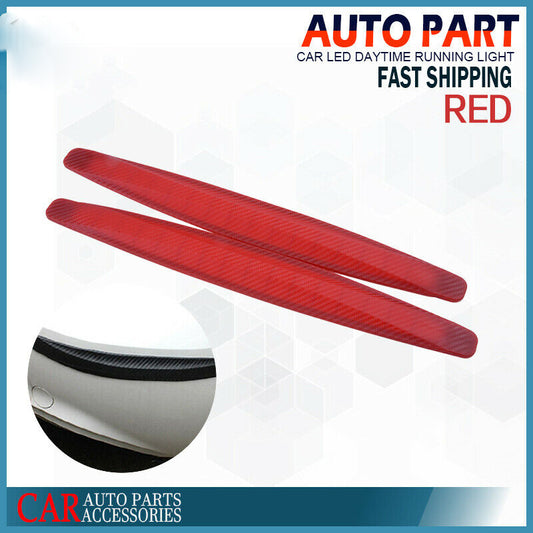 2X Car Front Rear Bumper Sill Body Guard Protector Rubber Trim Strip Red UK