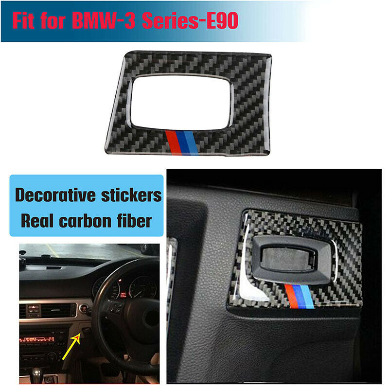 For BMW 3 Series E90 E92 E93 2005-2012 Carbon Fiber Keyhole Strips Cover Trim UK