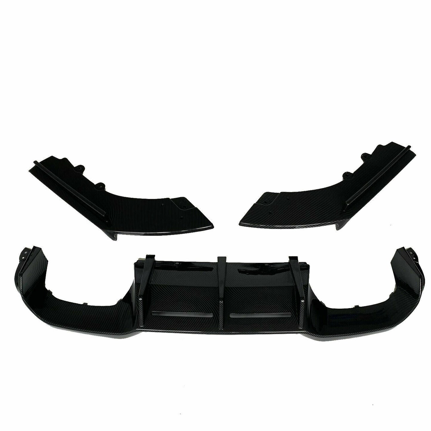 FOR BMW F87 M2 REAR DIFFUSER SPLITTER VALANCE 3PC MTC STYLE 2015+ CARBON LOOK