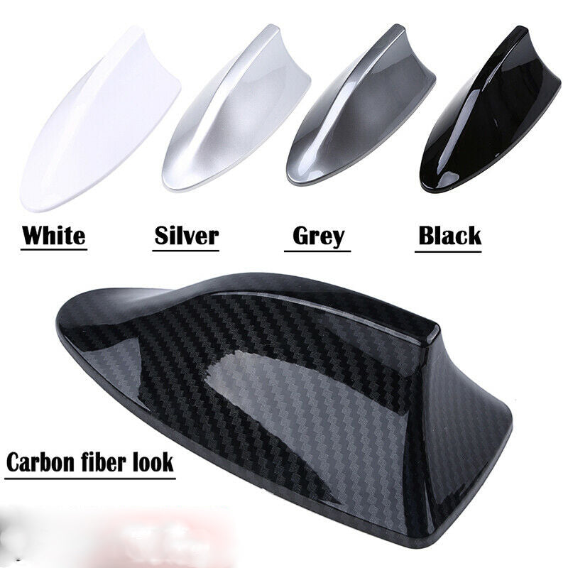 Carbon Fiber Style Car Shark Fin Aerial Antenna Mast Roof AM/FM Radio Signal