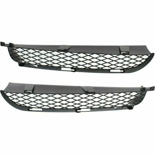 Pair ABS Upper Bumper Mesh Grille Grill Black For BMW X5 E53 2003-06 Facelift a