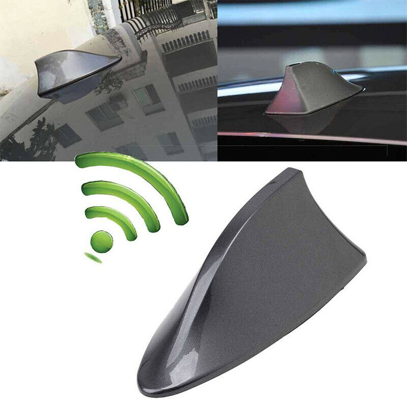 Universal Grey Shark Fin Style Car Roof Radio AM/FM Signal Aerial Antenna Part