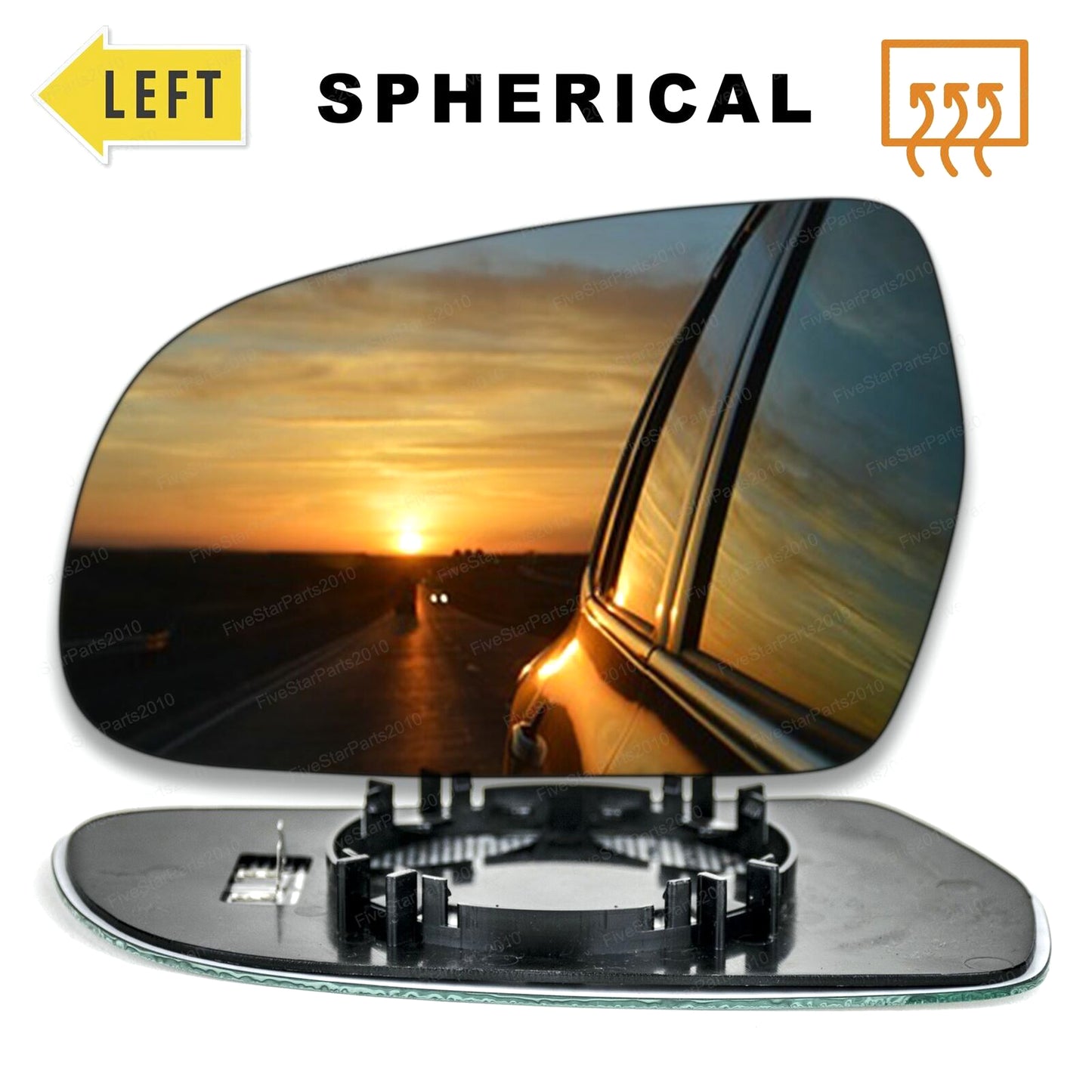 Left Passenger side Wing mirror glass for Audi A4 2010-15 Heated