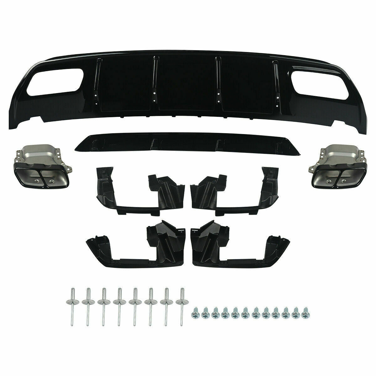 MERCEDES A CLASS W176 AMG A45 LOOK REAR DIFFUSER TAILPIPES AND ROOF SPOILER WING