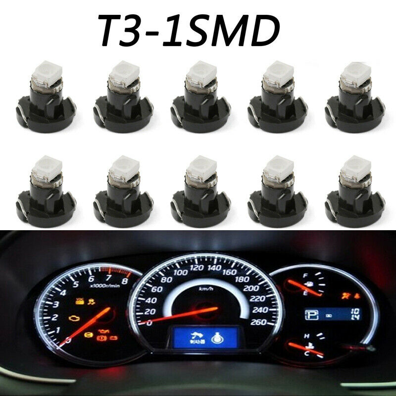 10x White 9mmx12mm Wedge LED Dashboard Lamp Panel Bulb Car Instrument Light T4.7