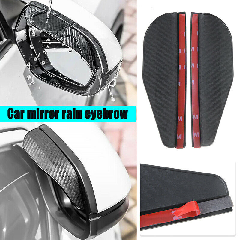 2X Car Black RearView Side Mirror Rain Board Eyebrow Guard Sun Visor Accessories
