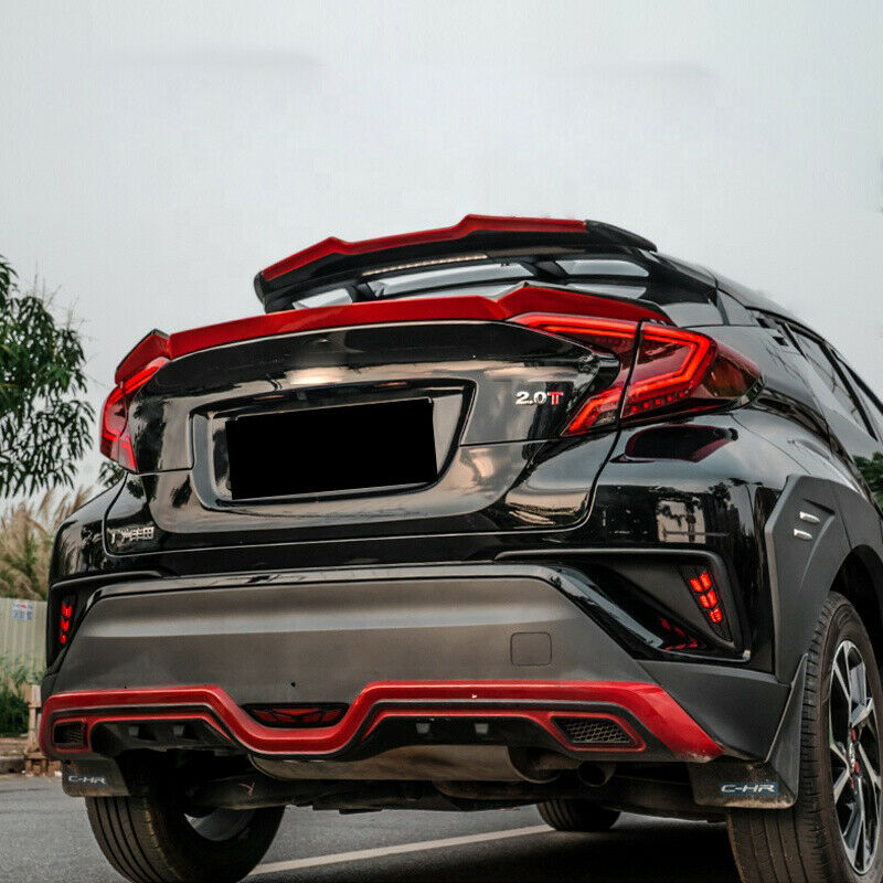TOYOTA C-HR CHR REAR ROOF SPOILER TRUNK WING TRIM 2016-2019 GLOSS BLACK