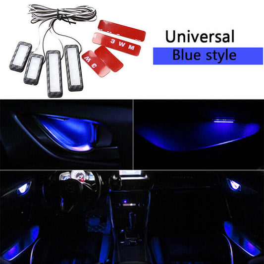 4pcs Car Door Bowl Handle LED Ambient Atmosphere Light Interior Accessories 12V