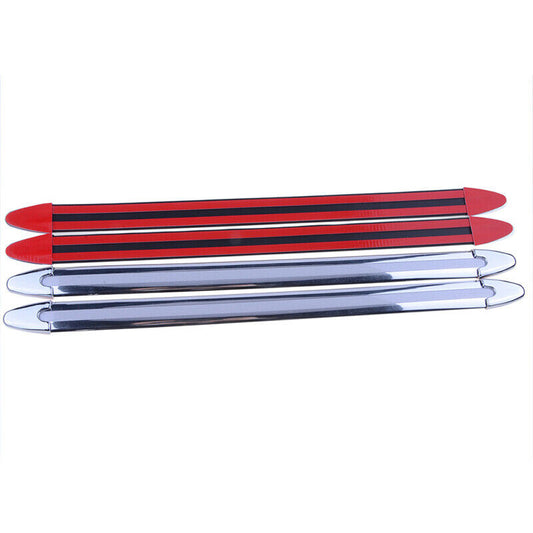 4X Universal Car Rear Bumper Sill Body Guard Protector Rubber Trim Strip Chrome