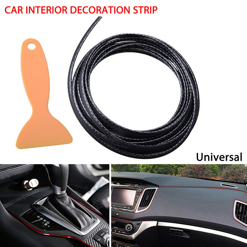 5M Car Interior Door Gap Panel Edge Line Molding Trim Strip Decorate Carbon