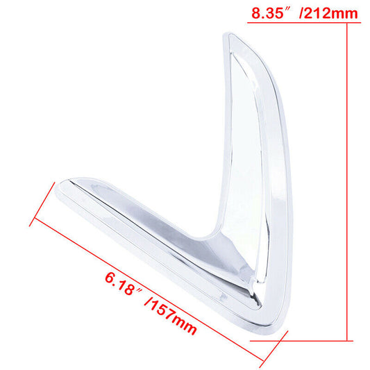 Chrome Silver Air Vent Side Marker Fender Covers Decor Trim For Universal Car
