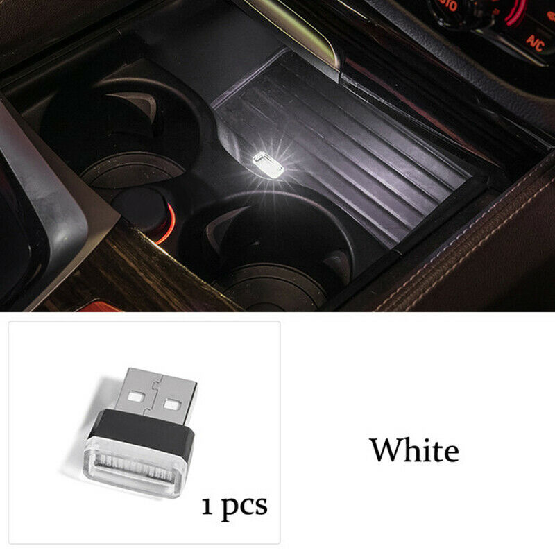 Mini USB LED White Color Wireless Lamp Car Atmosphere Light Colorful Accessory
