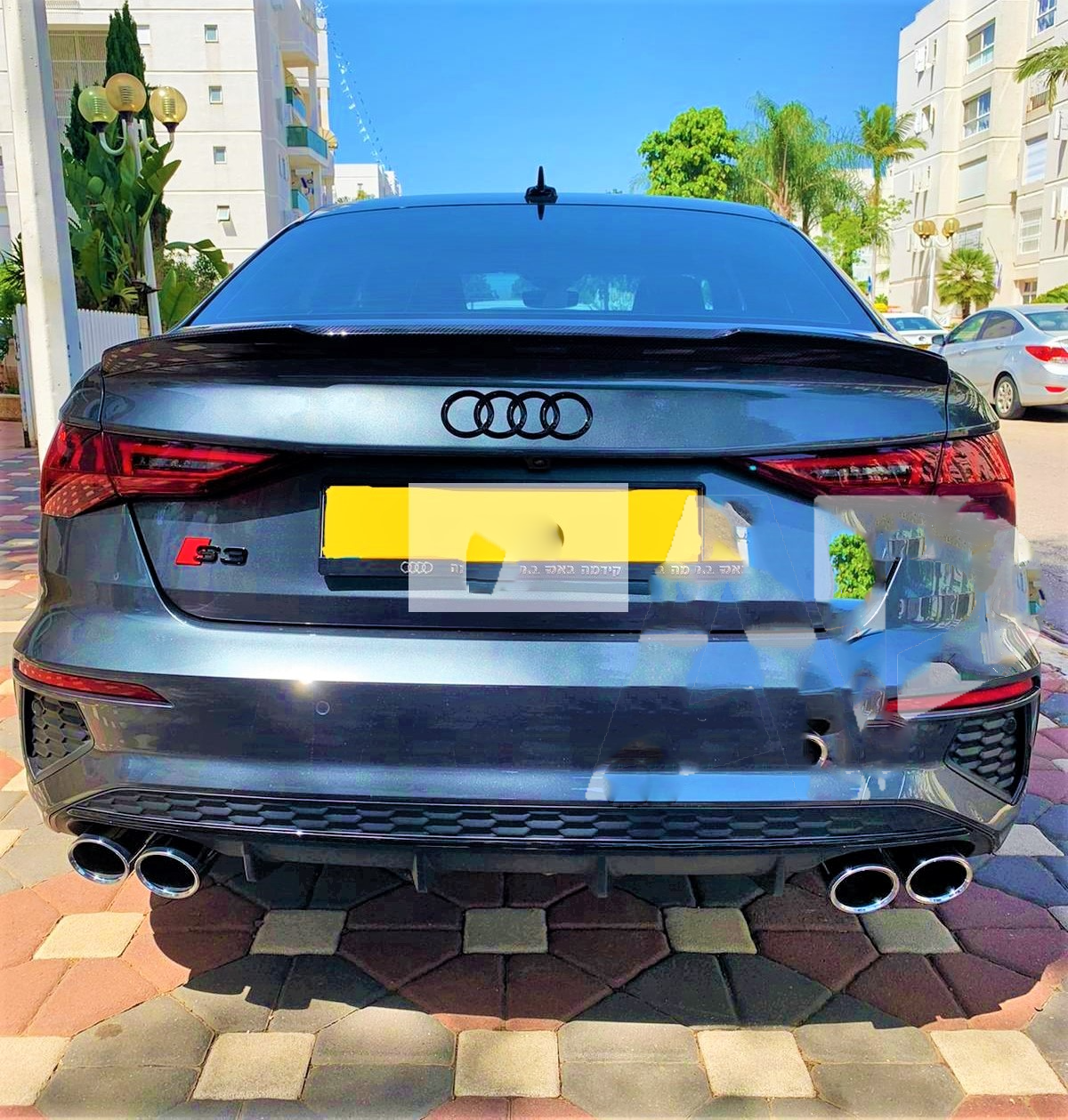 Audi RS3 Look A3 S3 RS3 8Y Saloon Gloss Black M4 Style Boot Lip Spoiler 2020+