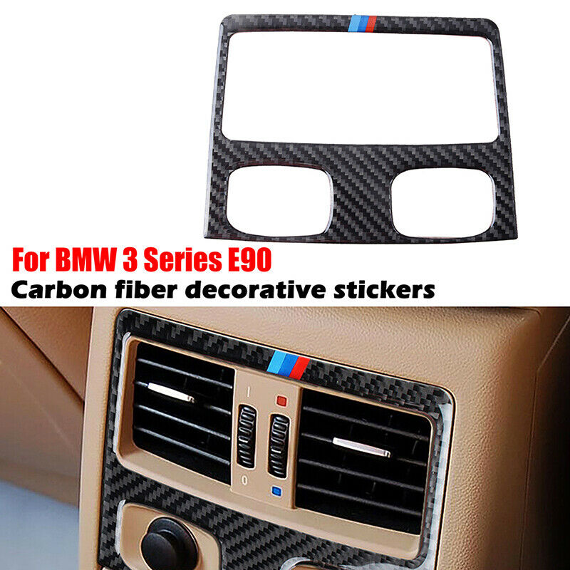 Carbon Fiber Interior Rear Air Outlet Cover Trim For BMW 3 Series E90 2005-12 ae